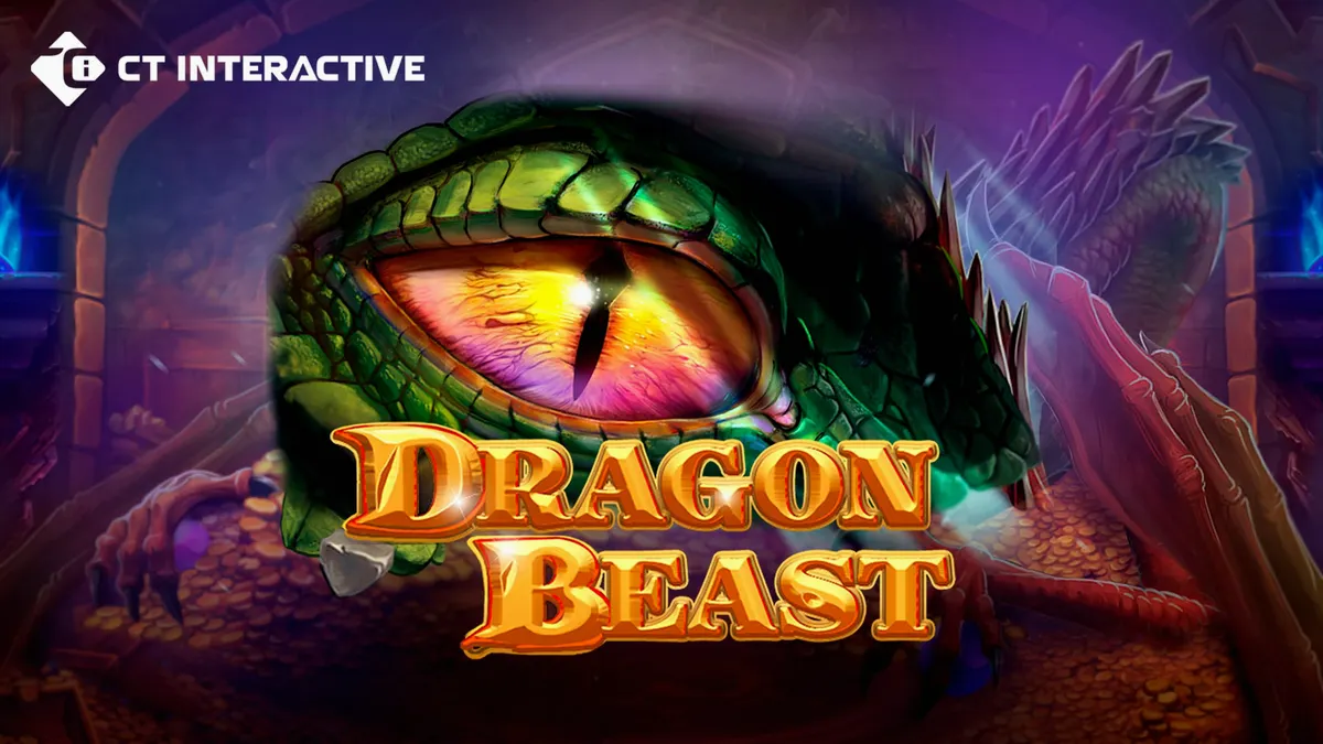 Interface do slot Dragon Beast com símbolos temáticos de dragão e diamantes