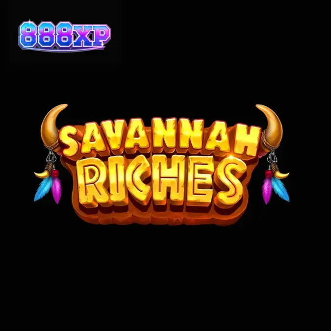 Cena vibrante da savana africana com animais selvagens e elementos de slot Savannah Riches